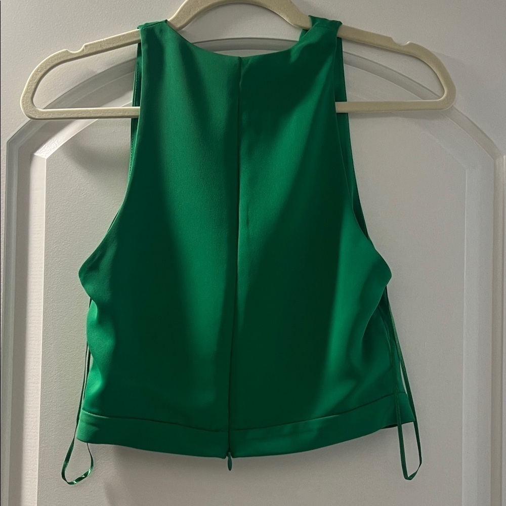 NWOT Zara Emerald Green Drape Top Size XS - Picture 3 of 6